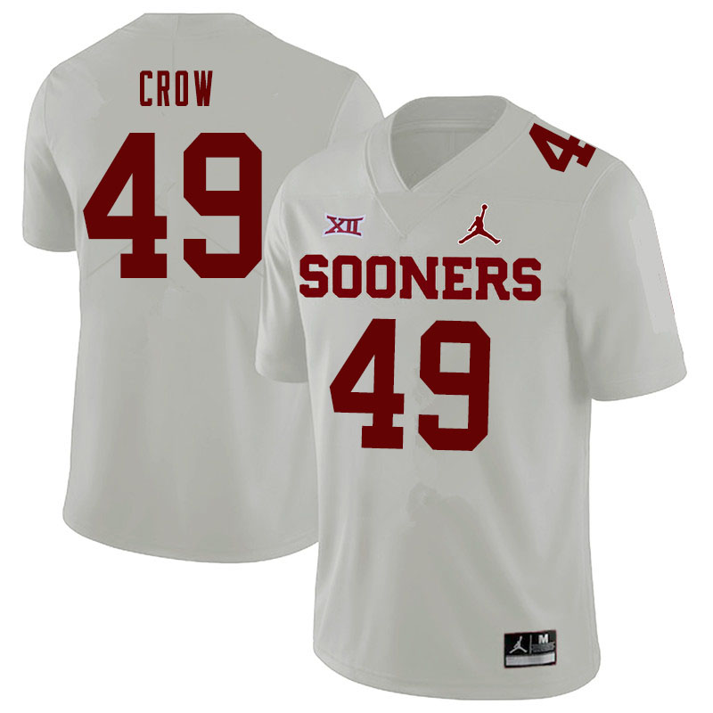 Oklahoma Sooners #49 Andrew Crow College Football Jerseys Sale-White